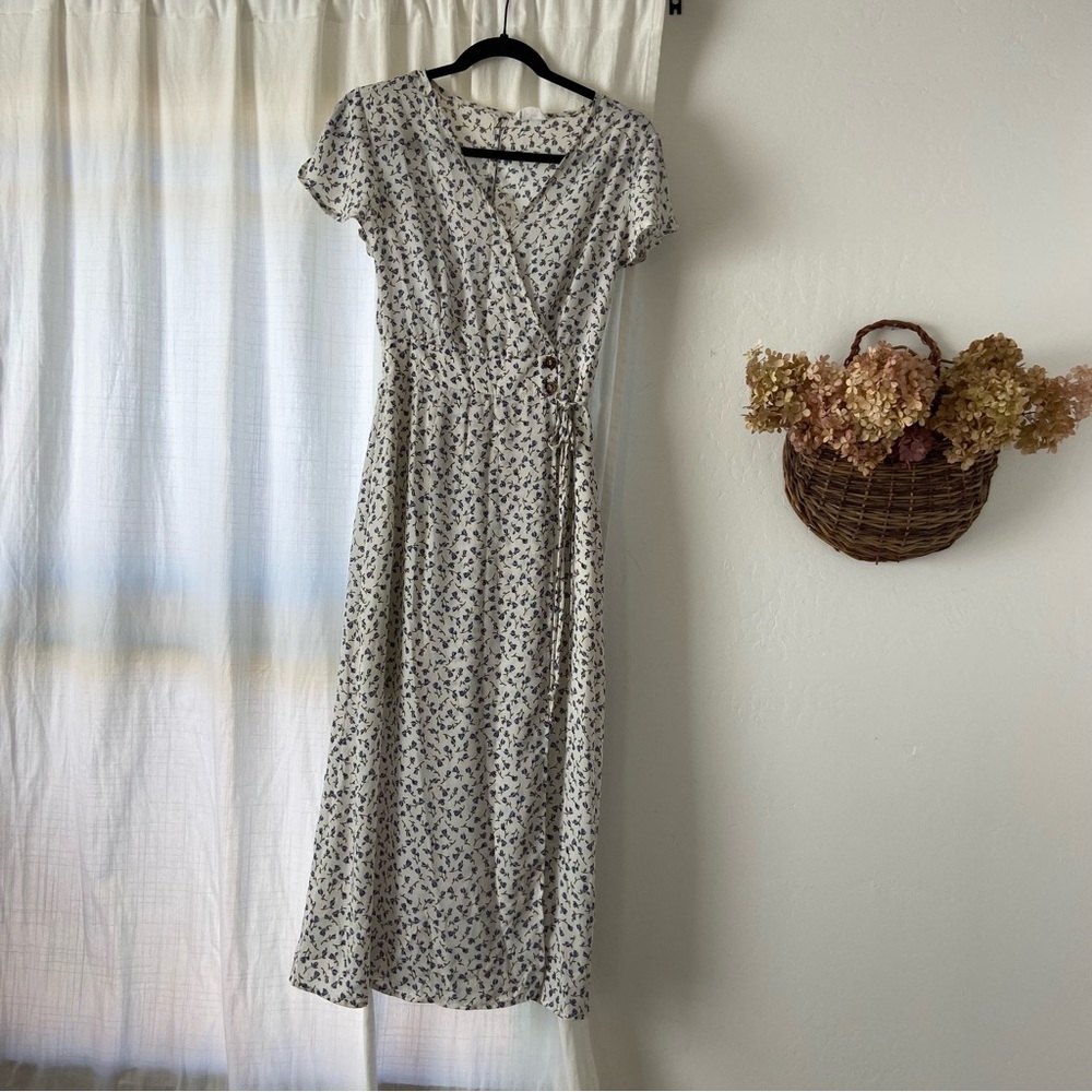 Sienna Sky floral faux wrap dress.